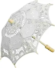[rockible] Lace Parasol Umbrella Photo Prop for Stage Performance, Prom, Tea Party Decor