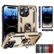 For iPhone 15 Plus 14 13 Pro Max 12 11 Magnetic Shockproof Ring Stand Case Cover