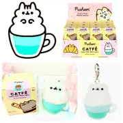 GUND Pusheen Plush Keychain Catfe Series Stormy Latte Cat Open Blind Bag Box NEW