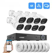 4K 5Mp 8Mp Poe Security Camera System Home Video Surveillance Kit 8Ch Nvr Audio