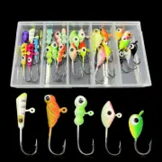 6/30PCS Winter Ice Fishing Lure Jig Head Small Ice Fishing Hook for Lure Worm