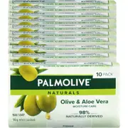 Palmolive Naturals Bar Soap, 10 Pack x 90g, Moisture Care with Natural Olive & Aloe Vera