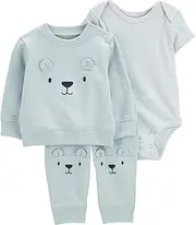 [Carter's] Unisex Baby 3 Piece Terry Cardigan Set (Baby)