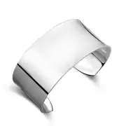 Vintage Retro 925 Sterling Silver Thick Cuff Open Bangle Bracelet Jewelry Women