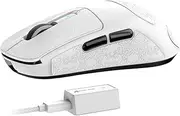 Attack Shark R6 Lightweight Wireless Gaming Mouse,PAW 3950Max Sensor Computer Mouse with Nordic 52480,8KHz Polling,42K DPl, Optaicl Switch,USB-C Charging,7 Programmable Buttons (White Pro)