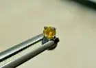 2.66mm SPARKLING YELLOW DIAMOND LABRET MONROE *CERTIFICATE* 1/4",5/16",3/8",7/16