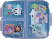 Gabby's Dollhouse Premium Lunch Box with 3 Compartments, Ideal for School, Nursery or Leisure