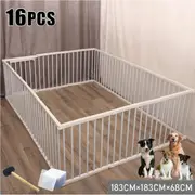 OZNALA Dog Playpen Enclosure Portable Panel Pet Playpen Fold Puppy Exercise Play Fence 16Panels