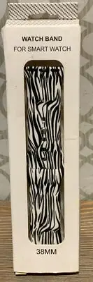 38mm Soft Silicone Watch Band Strap For Smart Watch - Zebra Print