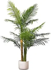 LUVAGD Artificial Rainforest Greenery Palm Tree, PE Material Build, Anti-tilt Design, Ideal for Home and Office Indoor and Outdoor Decoration Choice (5.2ft)