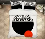 3D Black Round A037 Bed Pillowcases Quilt Duvet Cover Boris Draschoff Zoe