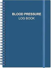 Blood Pressure Log Book - Record & Monitor Your Daily Blood Pressure, Heart Rate Readings at Home, 5.8" x 8.5", Blue