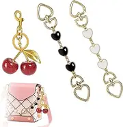 [Betinyar] 3PCS Purse Extender Chain, Purse Strap Extender, Sweet Cherry Purse Accessories, Bag Accessories Charms for Women