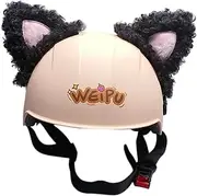Vsenkes Helmet Accessories Plush Helmet Ears Cute Cat Ears for Helmet for Cycling Helmet Snowboarding Helmet Bicycle Helmet, Black