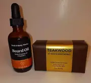 Bath and Body Works MEN'S Collection Beard Oil And TEAKWOOD Shea Butter Bar Soap