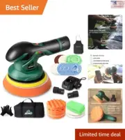 Cordless Car Buffer Polisher - 2pcs 12V Lithium, 6 Speed - Durable, Lightweight