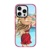 iPhone 16 Pro Impact Case MagSafe Compatible Vacation Girl