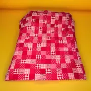 Handmade Knit Quilt Throw Blanket Patchwork Pattern 80”x75” Made In USA