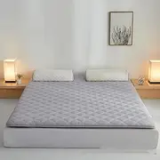 Soft Floor Mattress,Non-Slip Foldable Floor Mattress, Portable Bed Pad for Dorm Home Sofa,Machine Washable Tatami Style Sleeping Pad for All Seasons(Size:39x79inch,Color:Grey)