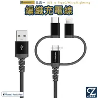 在飛比找蝦皮商城優惠-AMAZINGthing 三合一光纖傳輸線 3A 充電線 M