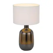 Arthur Ceramic Table Lamp, Bronze, White