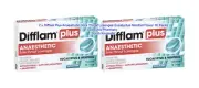 2 x Difflam Plus Anaesthetic Sore Throat Eucalyptus Menthol 16 Lozenges = 32