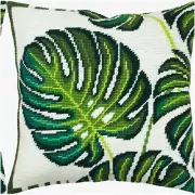 Monstera Magic Needlepoint Pillow Kit - 16x16 Inches. Premium Printed Tapestry C