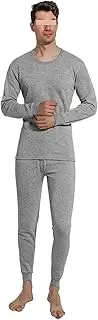 [STKARCV] Thermal Underwear for Men Winter Soft Lined Long Johns Set Men's Top & Bottom Set Cold Weather Ultra Soft(Light Grey,2XL)