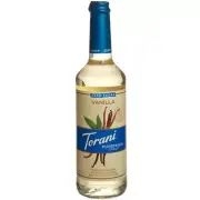 Torani Puremade Zero Sugar Vanilla Flavoring Syrup 750 mL Glass Bottle 880602358