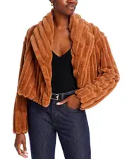 Blanknyc Cropped Slim Fit Faux Fur Jacket