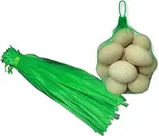 BULUSHI Reusable Produce Bags 15 inch mesh Storage Bags Comes with Loop-Style Closures for Grocery Shopping & Storage of Fruit Vegetable seadfood & Garden Produce Eco Friendly Net Bags 100Pias(Green)