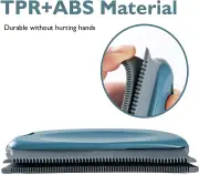Pet Hair Remover Rubber Brush - Long Double Row Comb Teeth And Handle-inkgreen