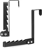 Over The Door Hooks Hanger, 2 Pack Collapsible Folding Over The Door Organizer Rack Space Saving Hanging Storage Hanger for Clothes, Coats, Towels for Bedroom Bathroom Black