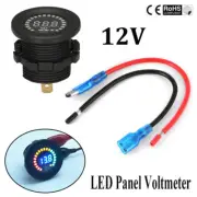 DC 12V RGB LED Panel Digital Voltage Meter Display Voltmeter for Car Motorcycle