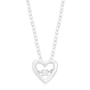 Sterling Silver with Round Brilliant Cut Diamond Set Pendant