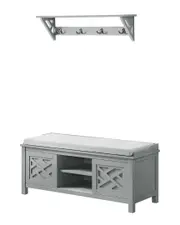 Alaterre Coventry Coat Hook With Storage Bench Hall Tree Set