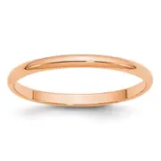 Solid 18K Yellow Gold Rose Gold 2mm Light Weight Half Round Men's/Women's Wedding Band Ring Size 4