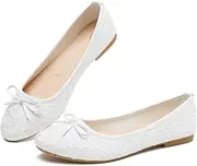 [FINIWOR] Womens Black Ballet Flats Shoes,Point Toe Shoes Comfortable Dressy,Slip On Casual Flats with Bow for Women
