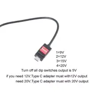 USB C Male to 5V 9V 12V 15V 20V Car Cigarettes Socket Female Cable
