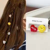 在飛比找PChome24h購物優惠-Charme 韓國新品 可愛少女童趣風小抓夾 黃色笑臉