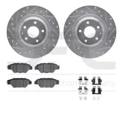 Dynamic Friction Company 7512-80087 Brake Rotor Dimpled & Slotted Silver