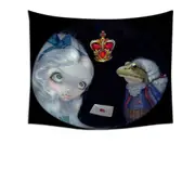 Alice and the Frog Footman Tapestry