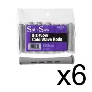 ST-356-GYLOx6 BEAUTY SALON EZ COLD WAVE HAIR PERM RODS - 12 PK 1 DOZ GRAY LONG