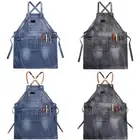 Chef Apron Adjustable Barista Apron with Pockets Kitchen Cooking Baking Aprons