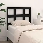Generic Bed Headboard Black 95.5 cm Solid Wood Pine,818904