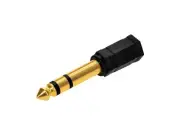 1/4in (6.35mm) TRS Stereo Plug to 3.5mm TRS Stereo Jack Adapter | Gold Plated