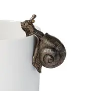 Catzon Vintage Bronze Climbing Snail Statue Flower Pot Hugger for Decor