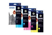 Epson 604XL Ink Cartridge Set Black/Cyan/Magenta/Yellow High Yield