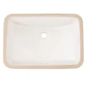 Vitreous China 15-in Undermount Rectangular White Bathroom Sink
