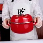 Binaural Handle Tomato Enamel Pot with Lid Soup Pot Fashion Saucepan Milk